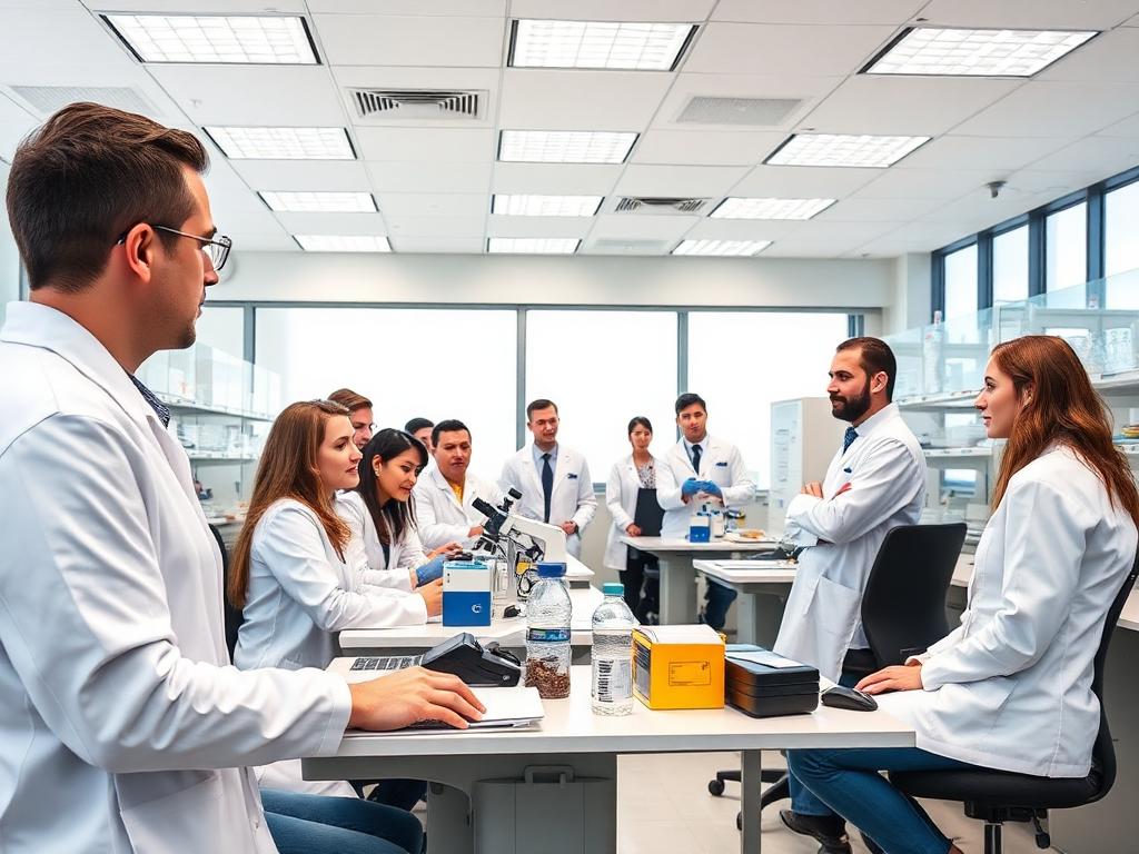 Professional life sciences training environment with diverse learners